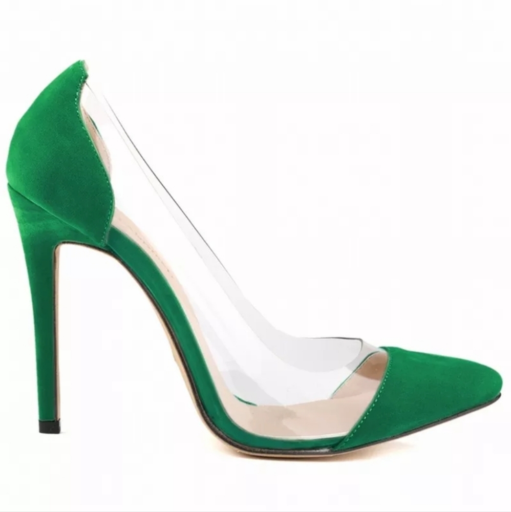 Half transparent women pumps